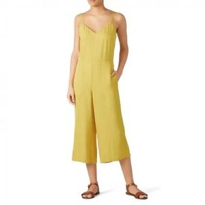 VINCE Cami Jumpsuit Cropped V-Neck Sleeveless Wide Leg Pockets Back-Zip 10